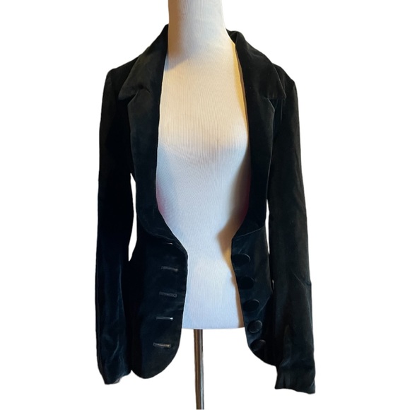 Lac et Mel By Gregor Clemens Designer Smoking Jacket Black Velvet Gothic - Picture 6 of 16